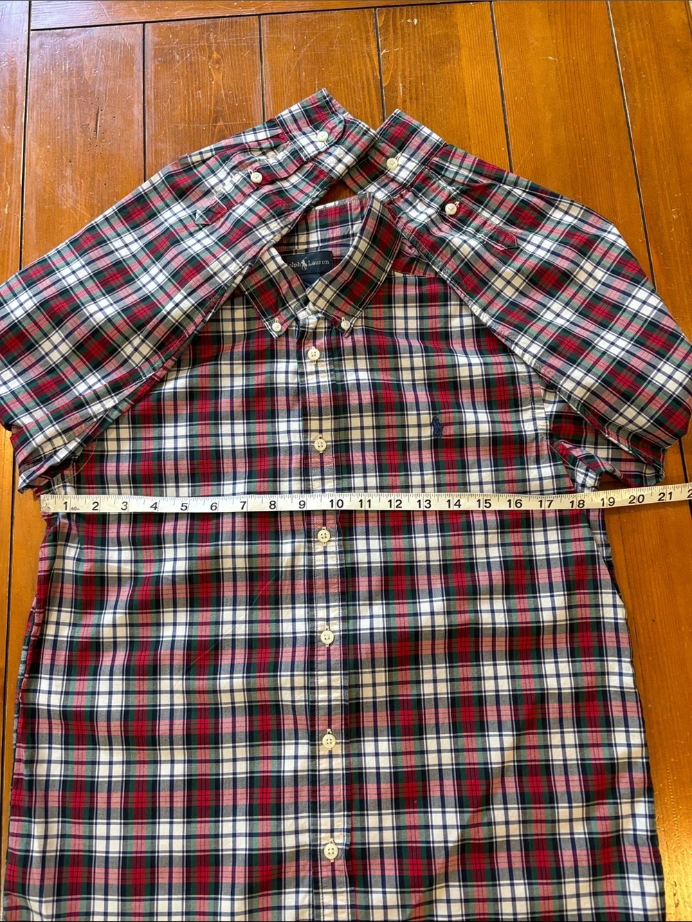 Ralph Lauren Multicolor Tartan Plaid Button-Down Shirt Boys Size L (14-16) EUC